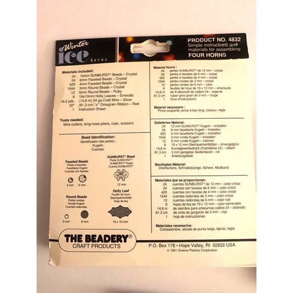 NOS The Beadery Christmas DIY Ornaments 3 Kit Bundle 18 pc Angels Horns Ladies - Picture 8 of 10